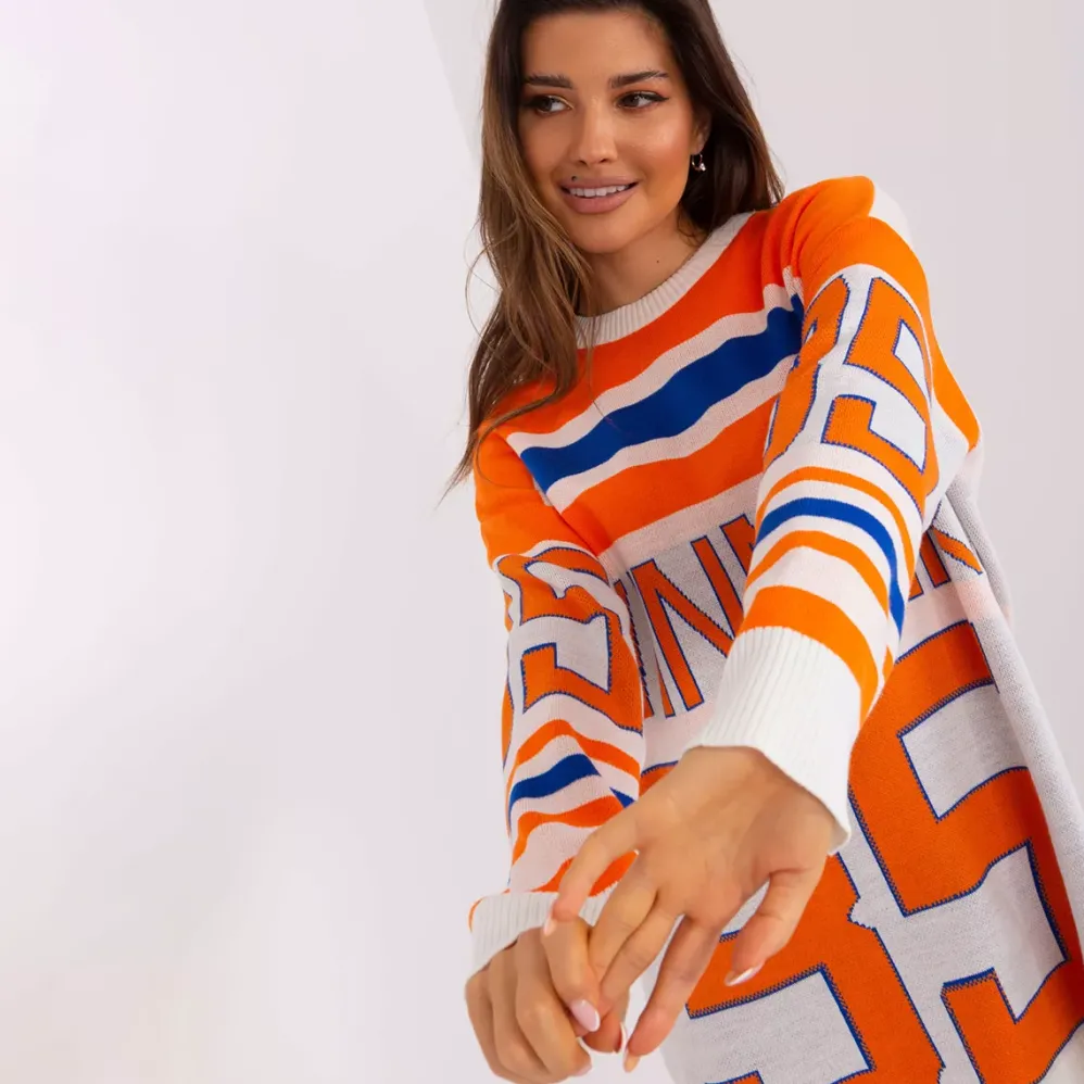 Badu Aliza kuvioitu neulepaita oranssi