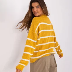 Badu Carrie raidallinen neulepaita mustard