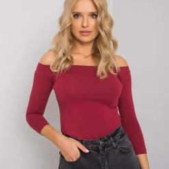 Basic Live Off Shoulder paita burgundi