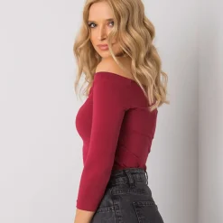 Basic Live Off Shoulder paita burgundi