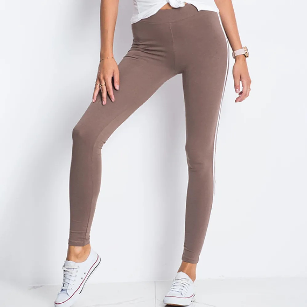 Basic Stripes leggingsit ruskea