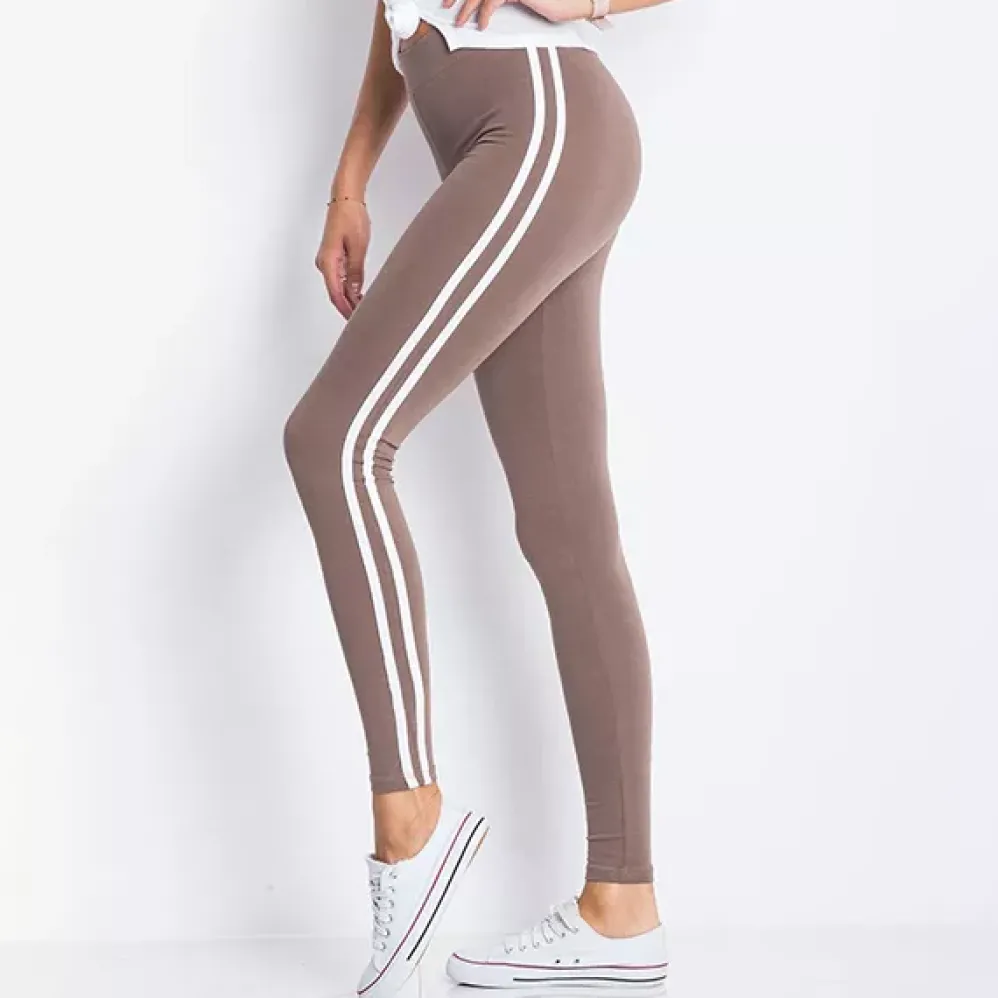 Basic Stripes leggingsit ruskea