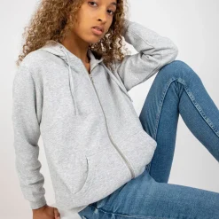 Basic Zip Up hupparitakki vaaleanharmaa