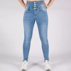 Bestiny high waist stretchfarkut v.sininen