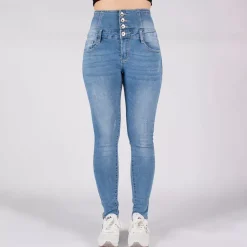Bestiny high waist stretchfarkut v.sininen