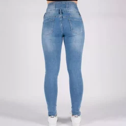 Bestiny high waist stretchfarkut v.sininen