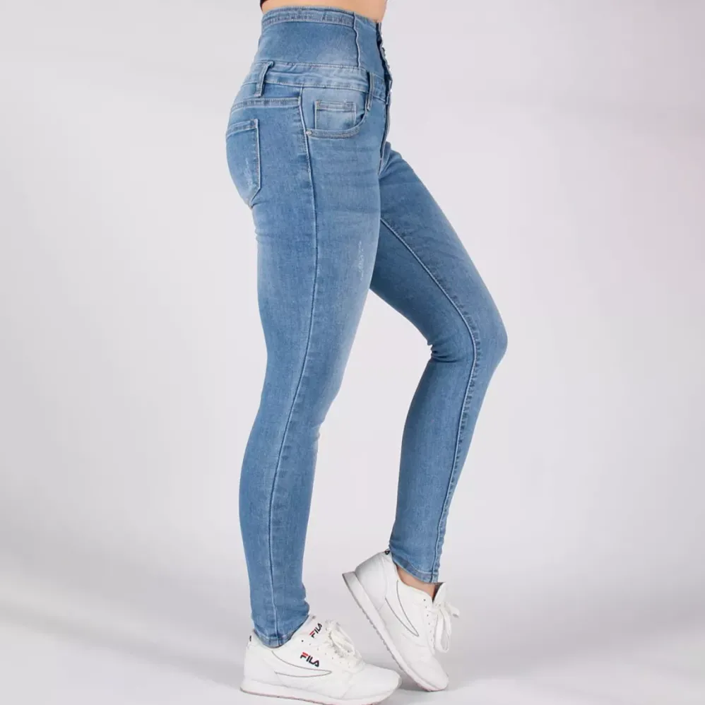 Bestiny high waist stretchfarkut v.sininen