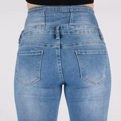 Bestiny high waist stretchfarkut v.sininen
