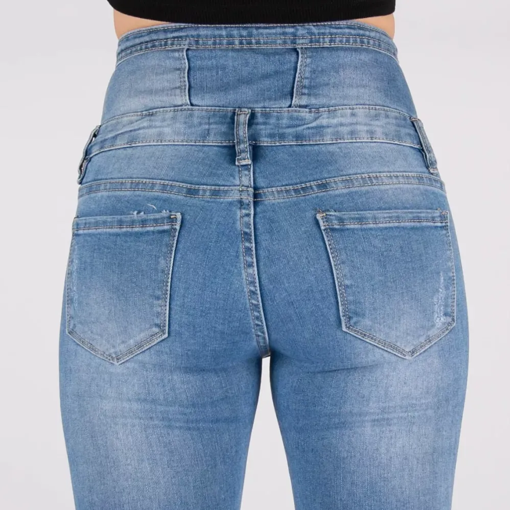 Bestiny high waist stretchfarkut v.sininen