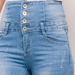 Bestiny high waist stretchfarkut v.sininen