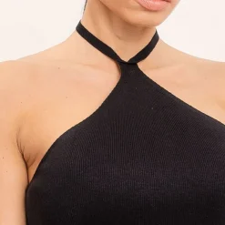 BSL Knitted Crop halterneck toppi musta