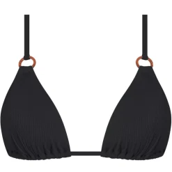 Chlamys Varia Ribbed Triangle bikiniliivit musta