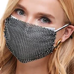 Cover-Up kasvosuojan päällinen strasseilla hopea