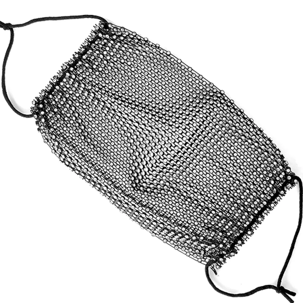 Cover-Up kasvosuojan päällinen strasseilla hopea