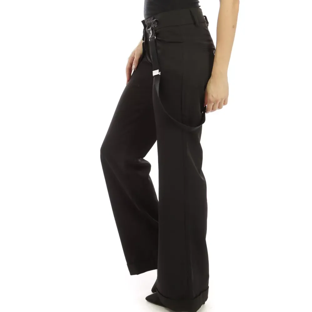 Crazy Lover Wide Suspender housut musta