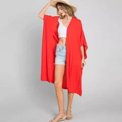 Culture Code Raquel maxi kimono red orange