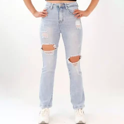 Daysie Bootcut revityt farkut vaaleansininen
