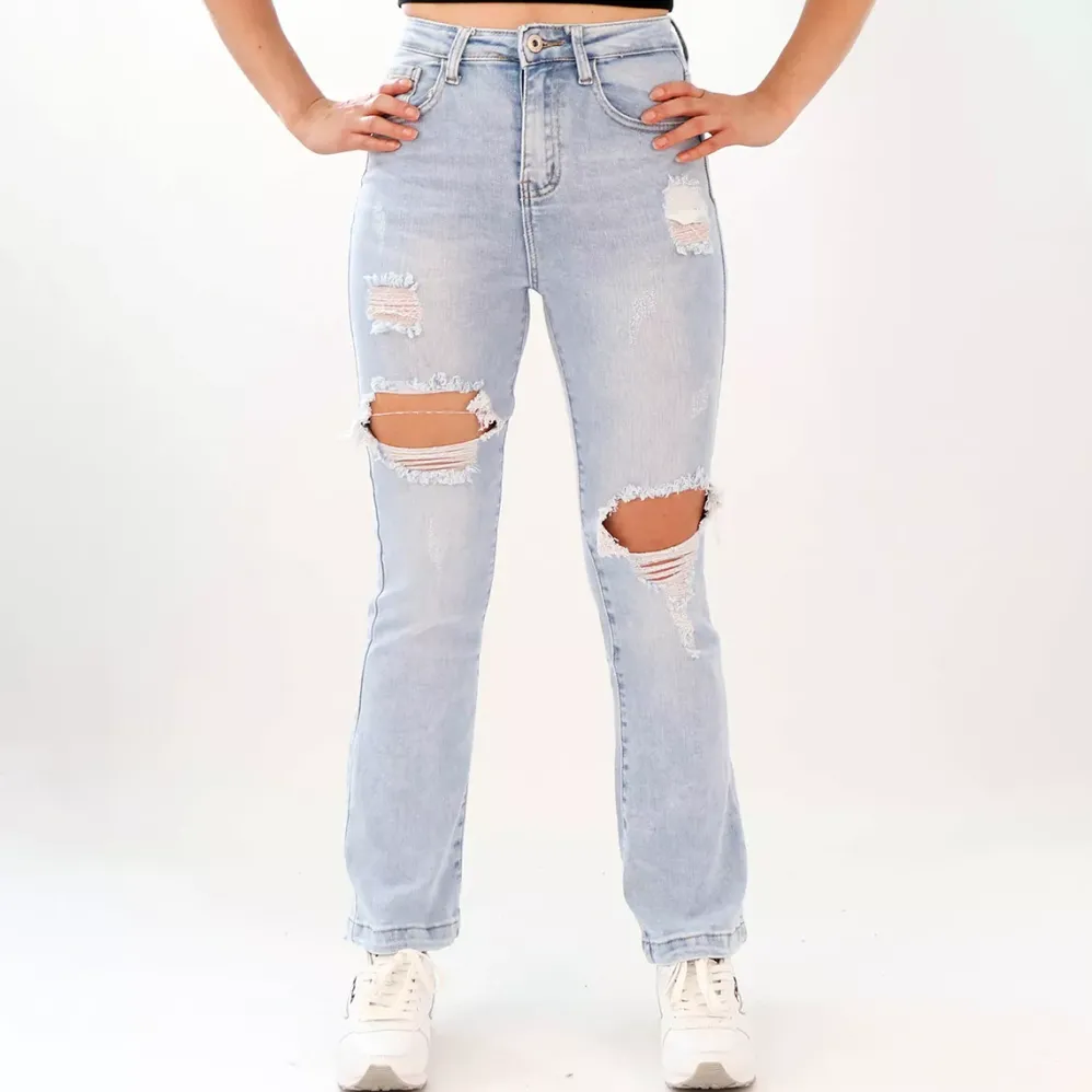 Daysie Bootcut revityt farkut vaaleansininen