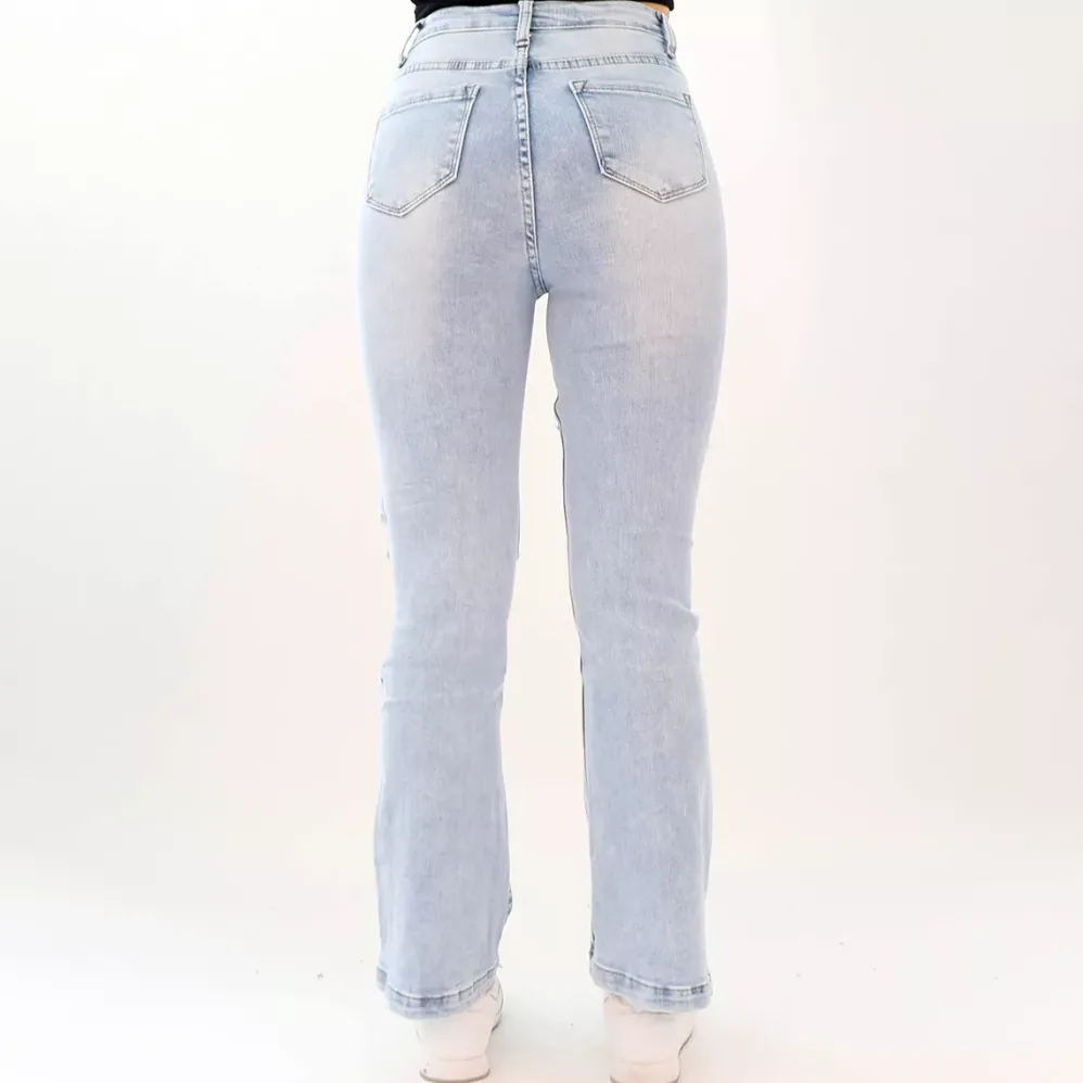 Daysie Bootcut revityt farkut vaaleansininen