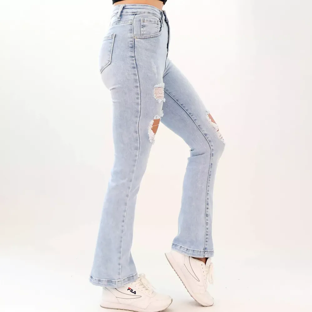 Daysie Bootcut revityt farkut vaaleansininen