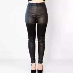 Daysie High Waist Coated housut musta