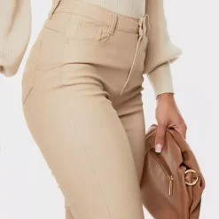 Daysie High Waist Coated housut beige