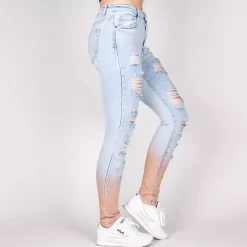 Daysie high waist stretchfarkut vaaleansininen