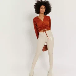 Daysie high waist thermoleggingsit vaalea beige
