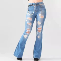 Denim Life push up farkut vyöllä sininen