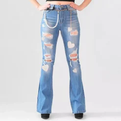 Denim Life push up farkut vyöllä sininen