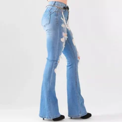 Denim Life push up farkut vyöllä sininen