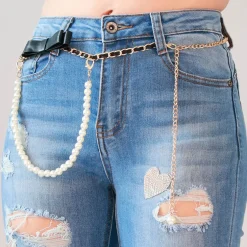 Denim Life push up farkut vyöllä sininen