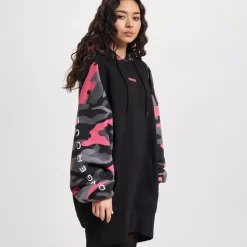 DNGRS Oversized Hoodydress Trust musta