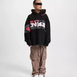 DNGRS Oversized Hoody Trust musta