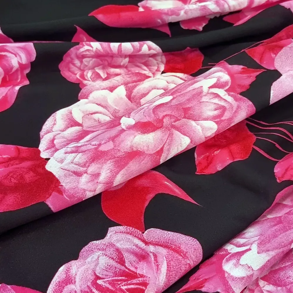 Elle Carina kukkamekko musta/fuksia