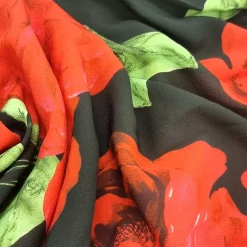 Elle Carina punakukkainen mekko musta