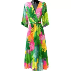 Elle Lisa Party mekko vyöllä vihreä