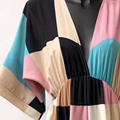 Elle Maria kuvioitu mekko beige