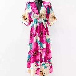 Elle Maria kuvioitu mekko fuksia