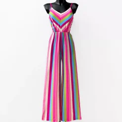 Elle Olivia raidallinen jumpsuit pinkki