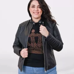 Fashion Genious keinonahkatakki musta