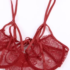Fishnet Lace teddy punainen