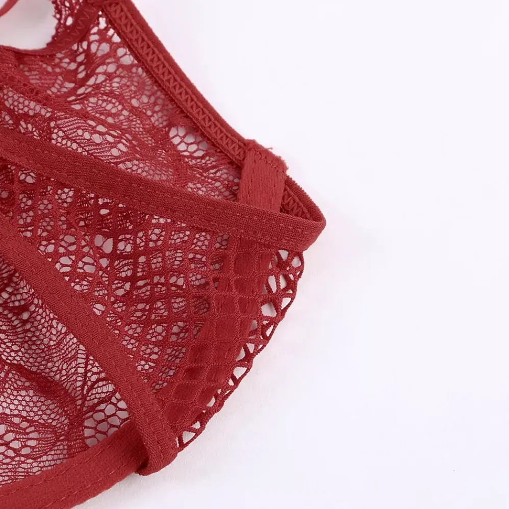 Fishnet Lace teddy punainen