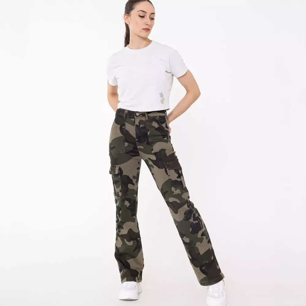 Foly Rose Cargo stretchfarkut maastokuvio