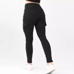 Foly Rose Cargo stretchfarkut musta