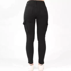 Foly Rose Cargo stretchfarkut musta