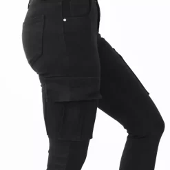 Foly Rose Cargo stretchfarkut musta