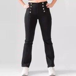 Foly Rose Flared stretchfarkut musta