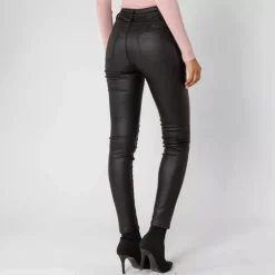 Foly Rose Push up Coated housut musta