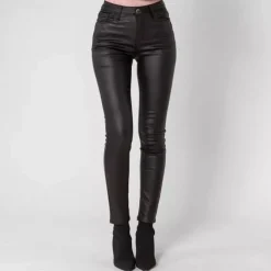 Foly Rose Push up Coated housut musta